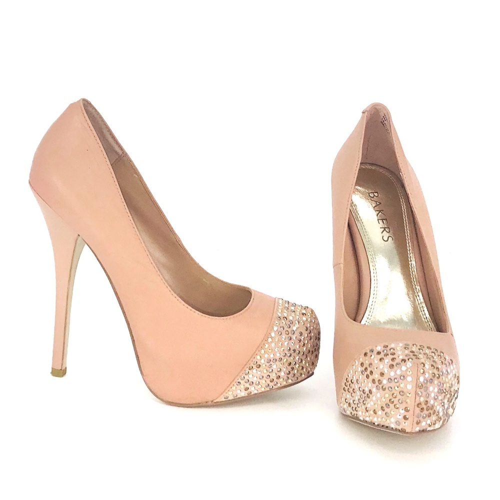 Bakers Daze Rhinestone Platform Heels Size 6